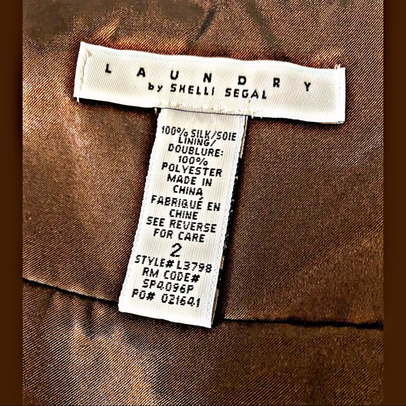 LAUNDRY BY SHELLI SEGAL SILK ABSTRACT DESIGN DRESS - Picture 7 of 9